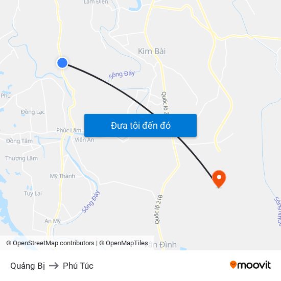Quảng Bị to Phú Túc map