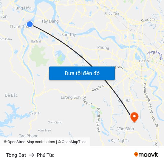 Tòng Bạt to Phú Túc map