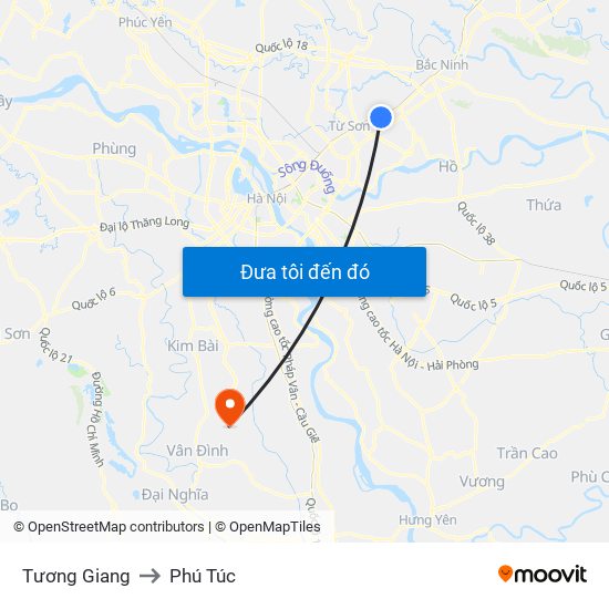 Tương Giang to Phú Túc map