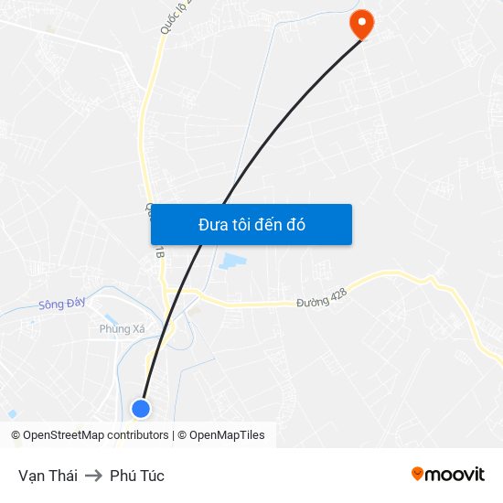 Vạn Thái to Phú Túc map