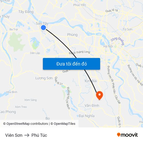 Viên Sơn to Phú Túc map