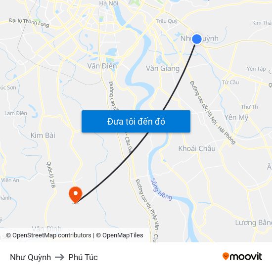 Như Quỳnh to Phú Túc map