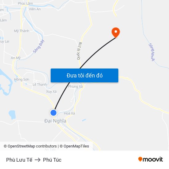 Phù Lưu Tế to Phú Túc map