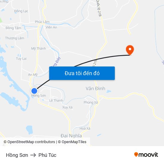 Hồng Sơn to Phú Túc map