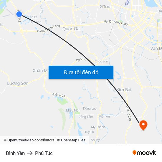 Bình Yên to Phú Túc map