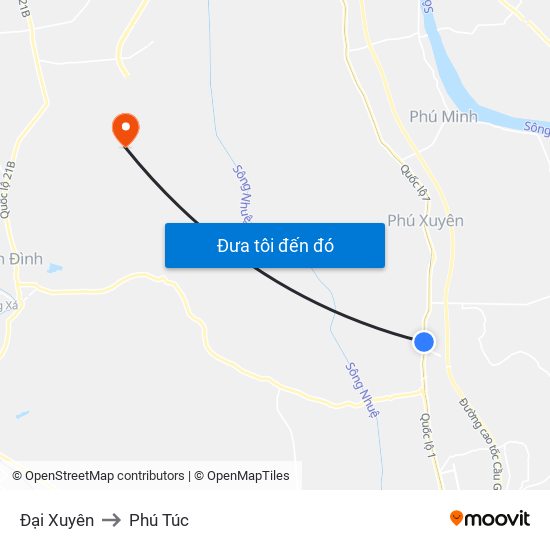 Đại Xuyên to Phú Túc map