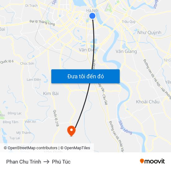 Phan Chu Trinh to Phú Túc map