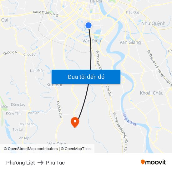 Phương Liệt to Phú Túc map