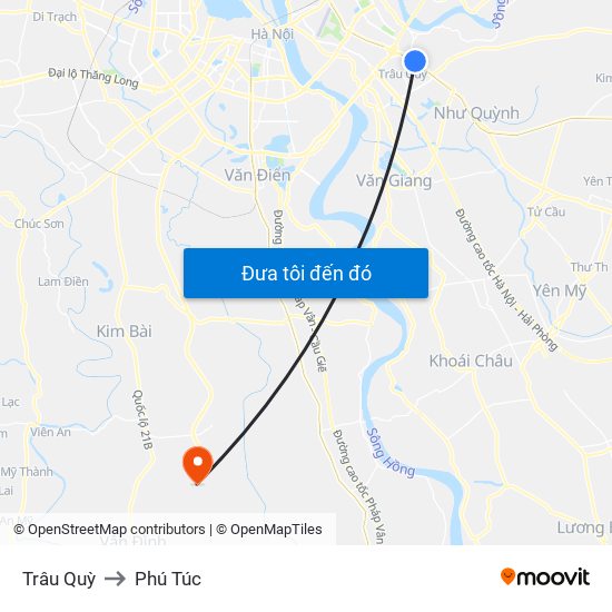 Trâu Quỳ to Phú Túc map