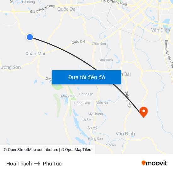 Hòa Thạch to Phú Túc map