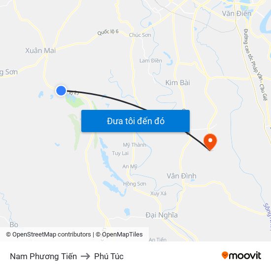 Nam Phương Tiến to Phú Túc map