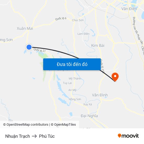 Nhuận Trạch to Phú Túc map