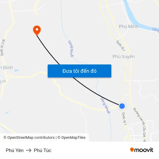 Phú Yên to Phú Túc map