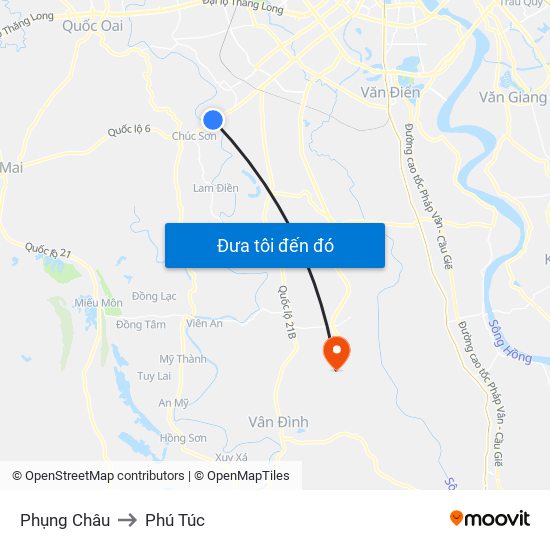Phụng Châu to Phú Túc map