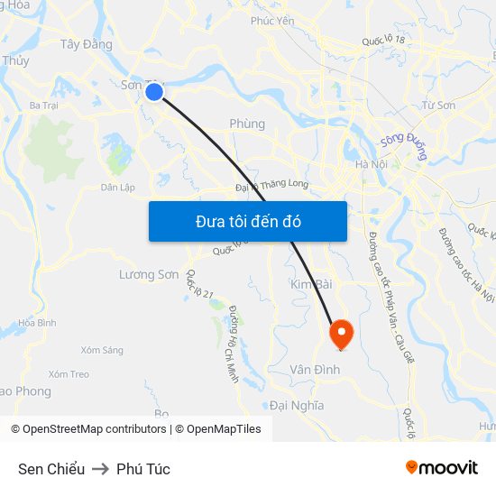 Sen Chiểu to Phú Túc map