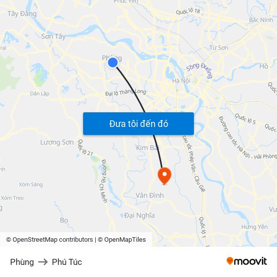 Phùng to Phú Túc map