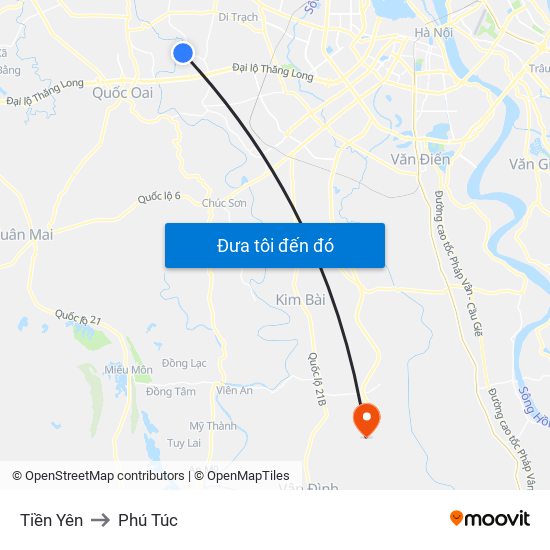Tiền Yên to Phú Túc map