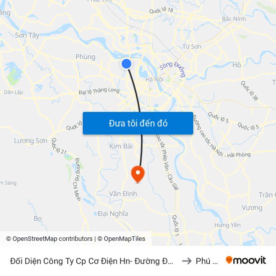 Đối Diện Công Ty Cp Cơ Điện Hn- Đường Đức Thắng to Phú Túc map