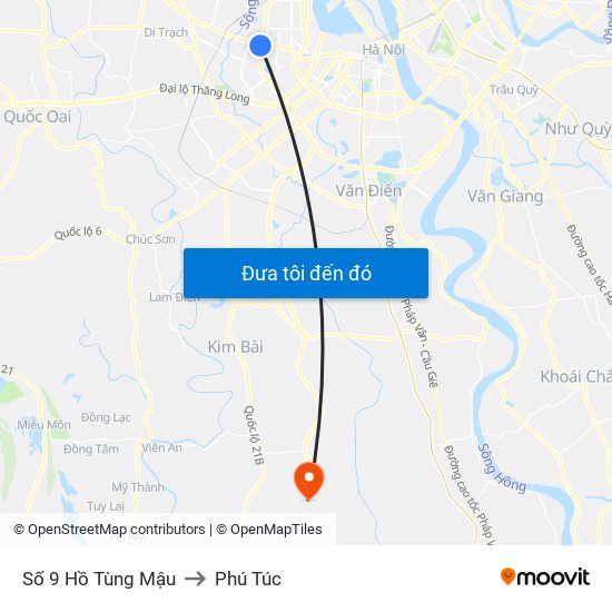 Số 9 Hồ Tùng Mậu to Phú Túc map