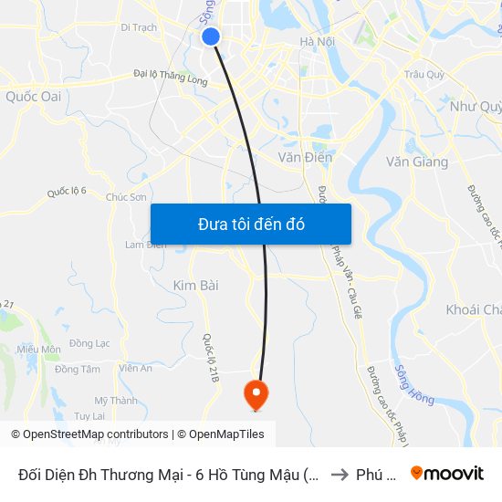 Đối Diện Đh Thương Mại - 6 Hồ Tùng Mậu (Cột Sau) to Phú Túc map