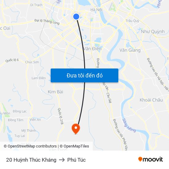 20 Huỳnh Thúc Kháng to Phú Túc map