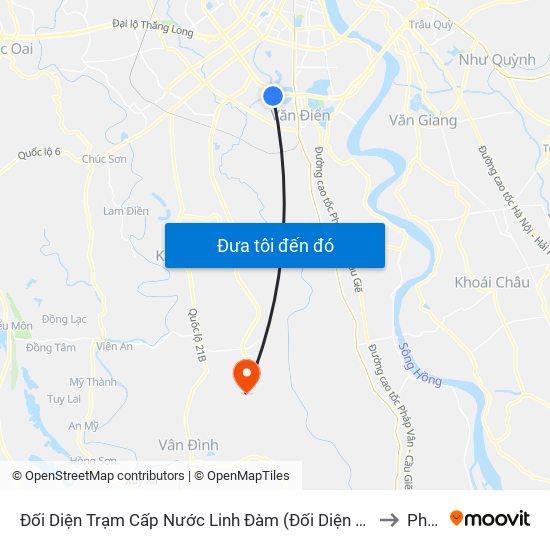 Đối Diện Trạm Cấp Nước Linh Đàm (Đối Diện Chung Cư Hh1c) - Nguyễn Hữu Thọ to Phú Túc map