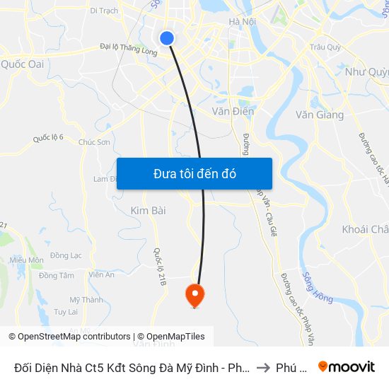 Đối Diện Nhà Ct5 Kđt Sông Đà Mỹ Đình - Phạm Hùng to Phú Túc map