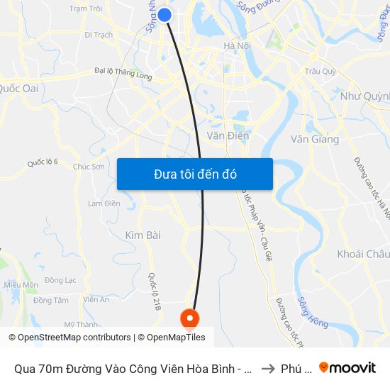 Qua 70m Đường Vào Công Viên Hòa Bình - Phạm Văn Đồng to Phú Túc map