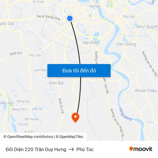 Đối Diện 220 Trần Duy Hưng to Phú Túc map