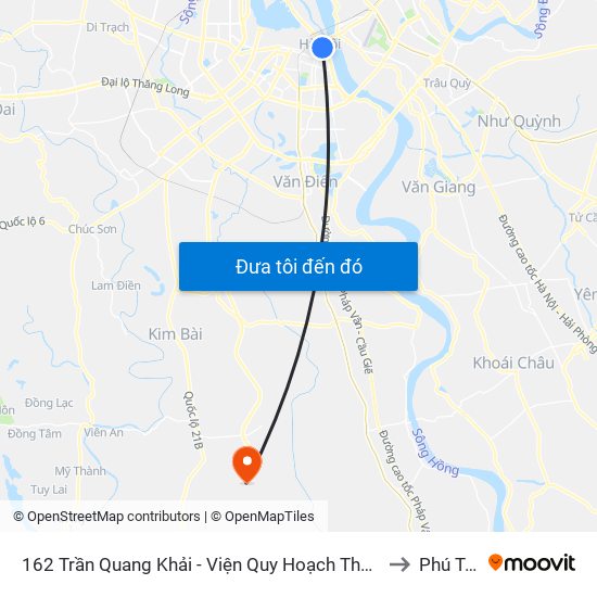 162 Trần Quang Khải - Viện Quy Hoạch Thủy Lợi to Phú Túc map