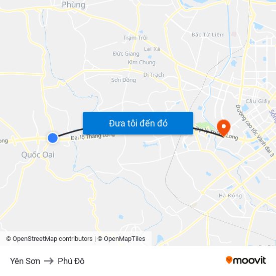 Yên Sơn to Phú Đô map