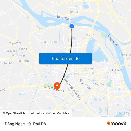 Đông Ngạc to Phú Đô map