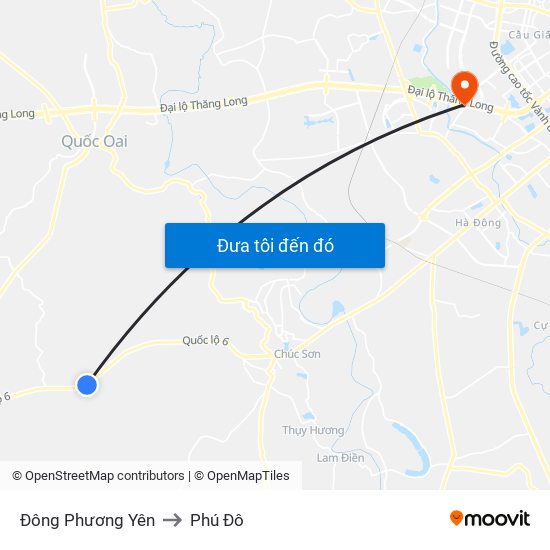 Đông Phương Yên to Phú Đô map