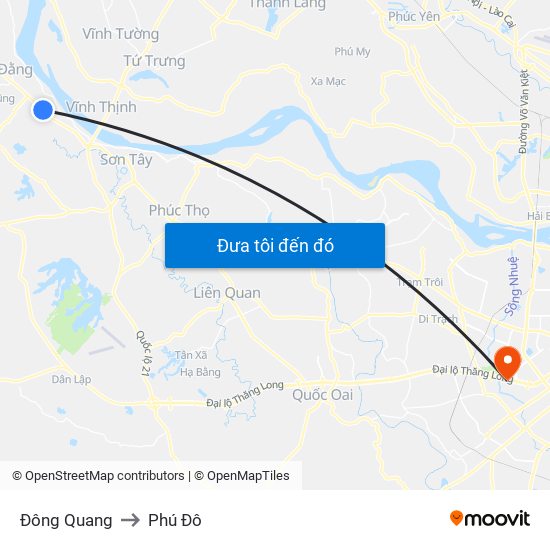 Đông Quang to Phú Đô map