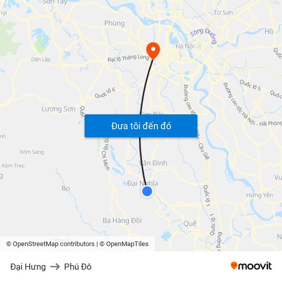 Đại Hưng to Phú Đô map