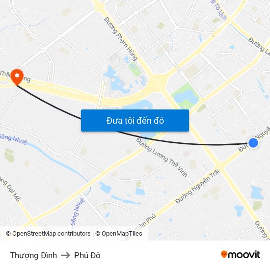 Thượng Đình to Phú Đô map