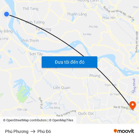 Phú Phương to Phú Đô map