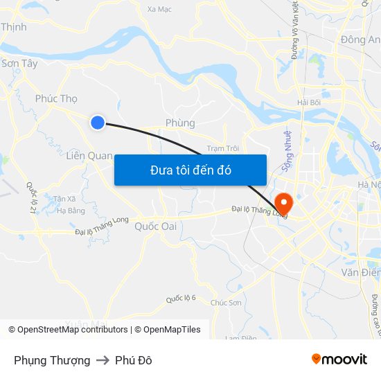 Phụng Thượng to Phú Đô map