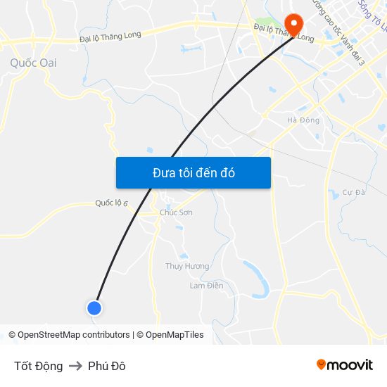 Tốt Động to Phú Đô map