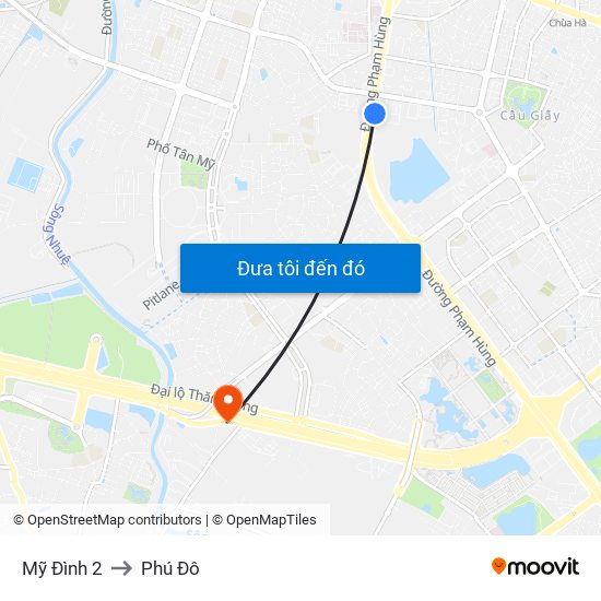 Mỹ Đình 2 to Phú Đô map