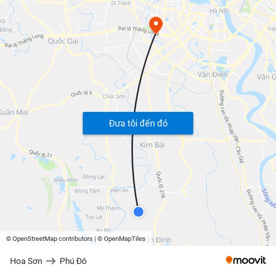 Hoa Sơn to Phú Đô map