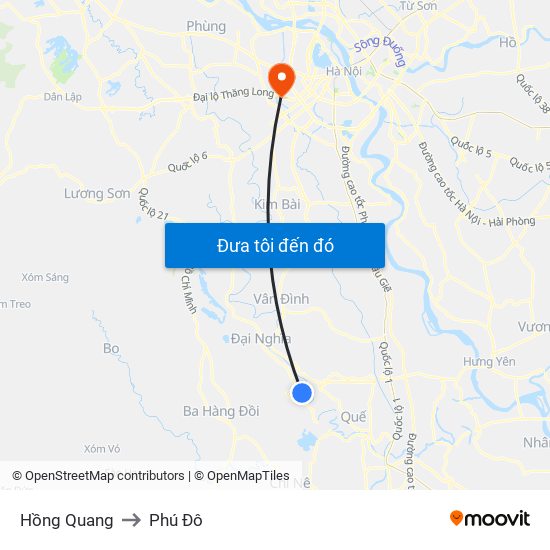 Hồng Quang to Phú Đô map