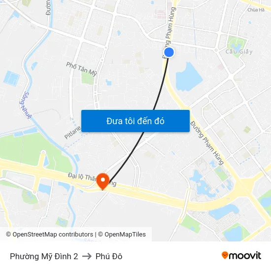 Phường Mỹ Đình 2 to Phú Đô map
