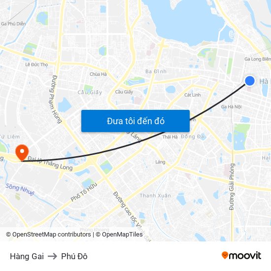 Hàng Gai to Phú Đô map