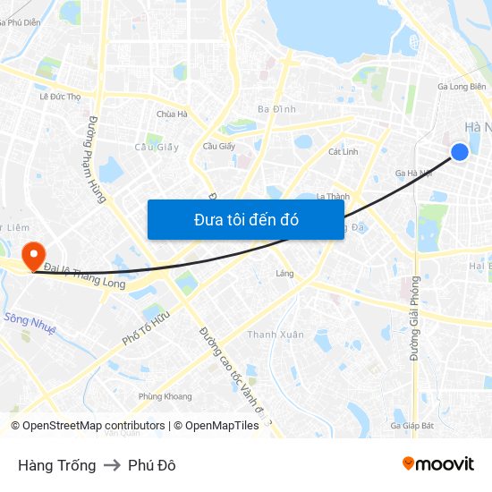 Hàng Trống to Phú Đô map