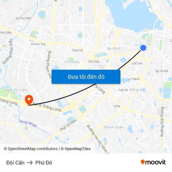 Đội Cấn to Phú Đô map