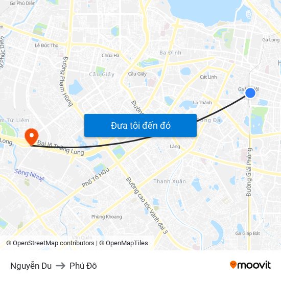 Nguyễn Du to Phú Đô map