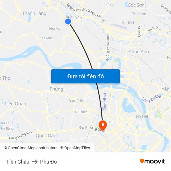 Tiền Châu to Phú Đô map