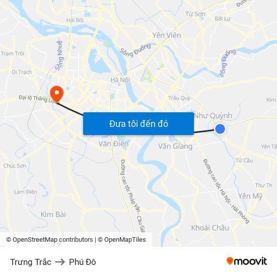 Trưng Trắc to Phú Đô map