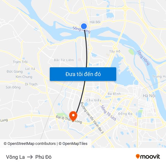 Võng La to Phú Đô map